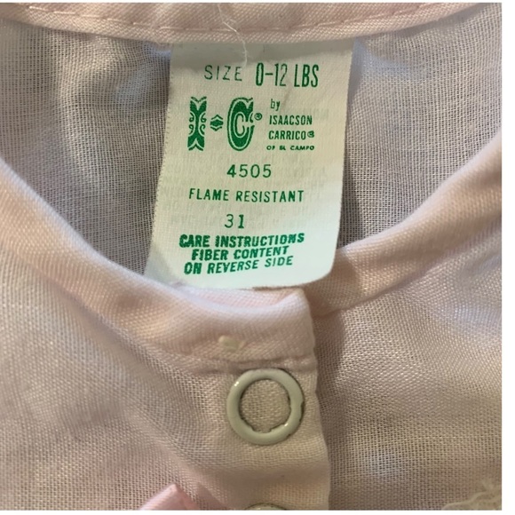 VINTAGE Isaacson Carrico 0-12 pounds months pink romper - Picture 3 of 4